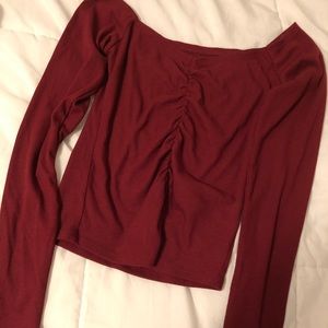 off the shoulder long sleeve top